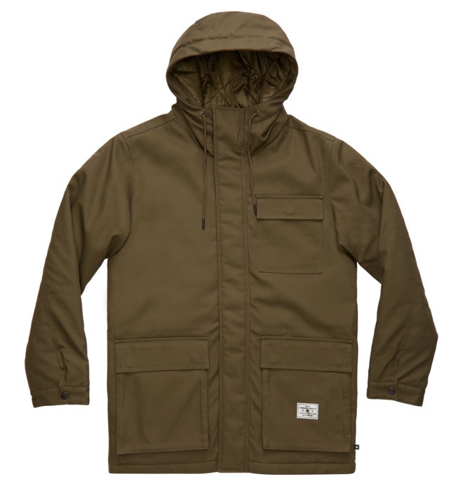 Tienda Chaquetas DC Hombre Mexico Canondale Encapuchado Parka Verdes Oscuro